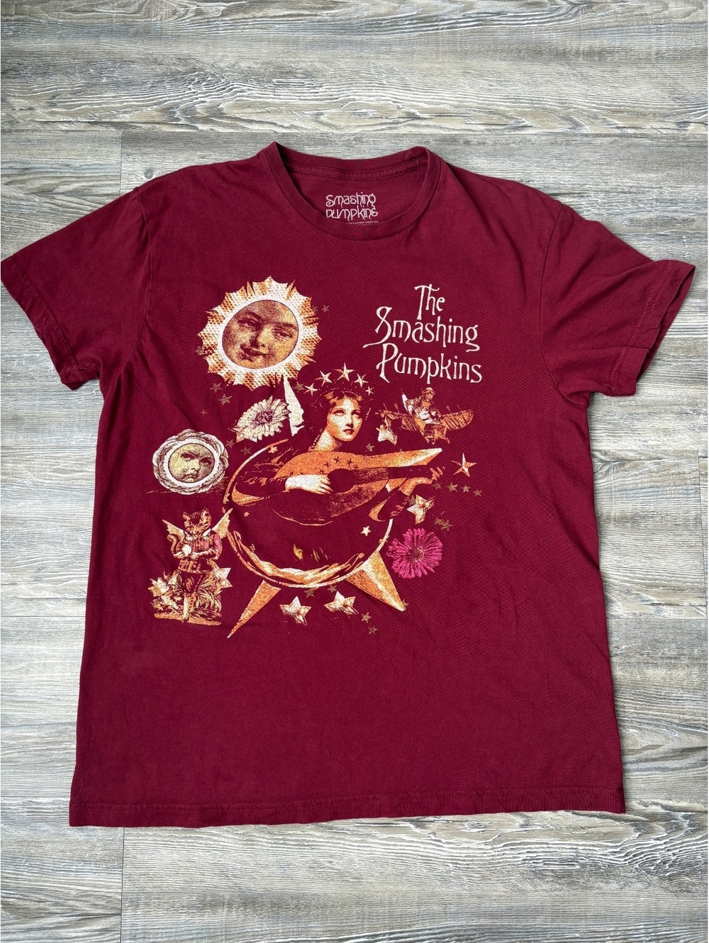 Smashing Pumpkins Mellon Collie World Tour T-Shirt Large 2015 Double Sided